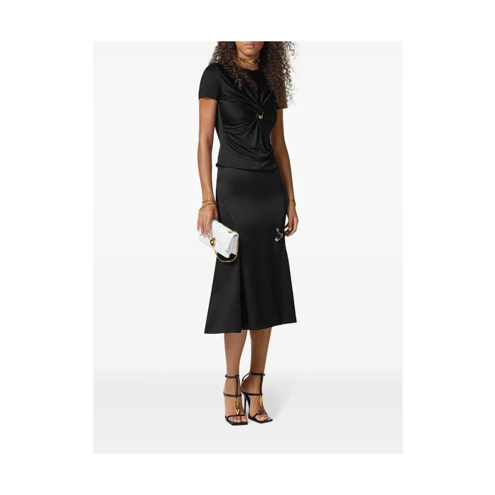 Versace Zwarte hoge taille A-lijn rok Black Dames
