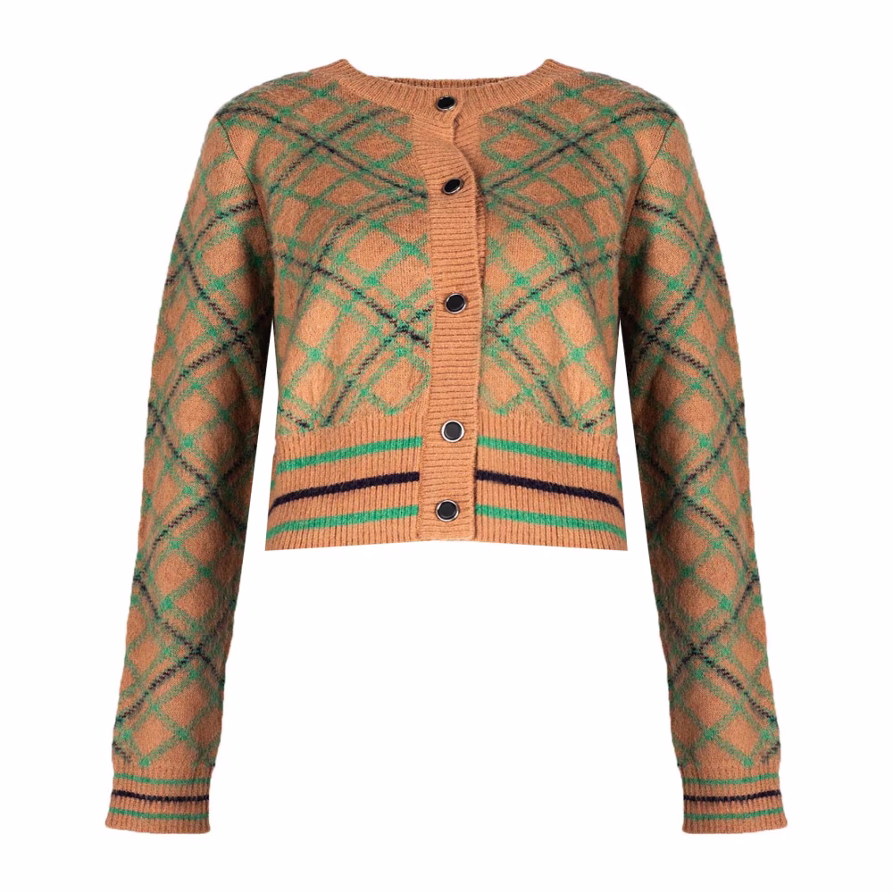 Lockerer Karo-Cardigan