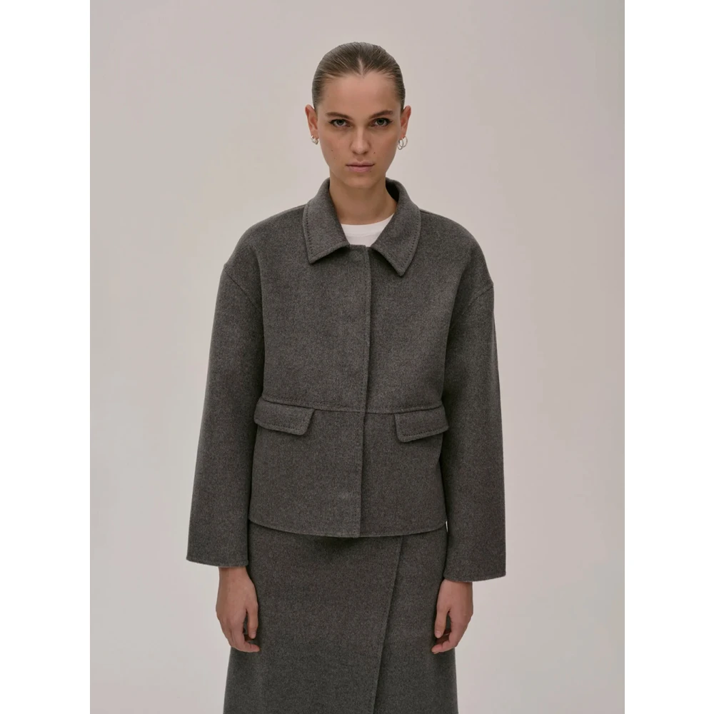 Birgitte Herskind Lux Coat met Verborgen Ritssluiting Gray Dames