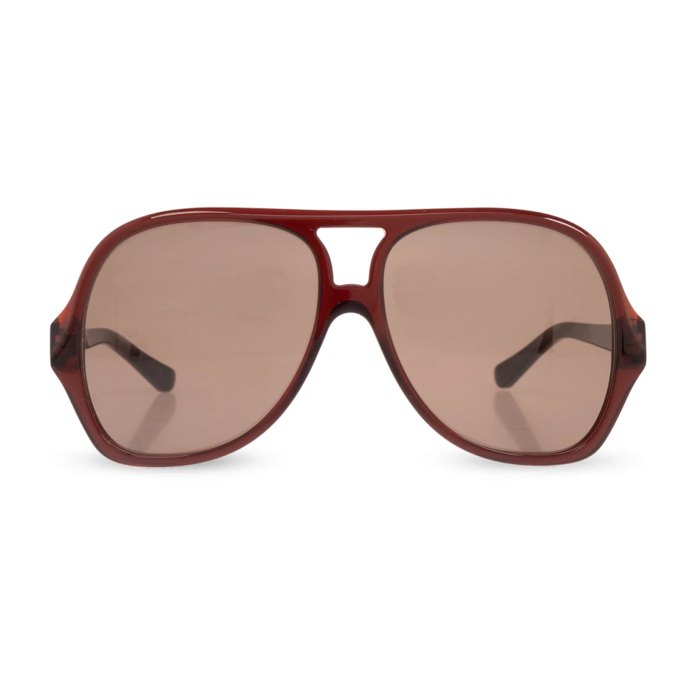 Chloé Donna Marrone Ch0289s 002 Occhiali Da Sole Acetato Pilot - Immagine 3