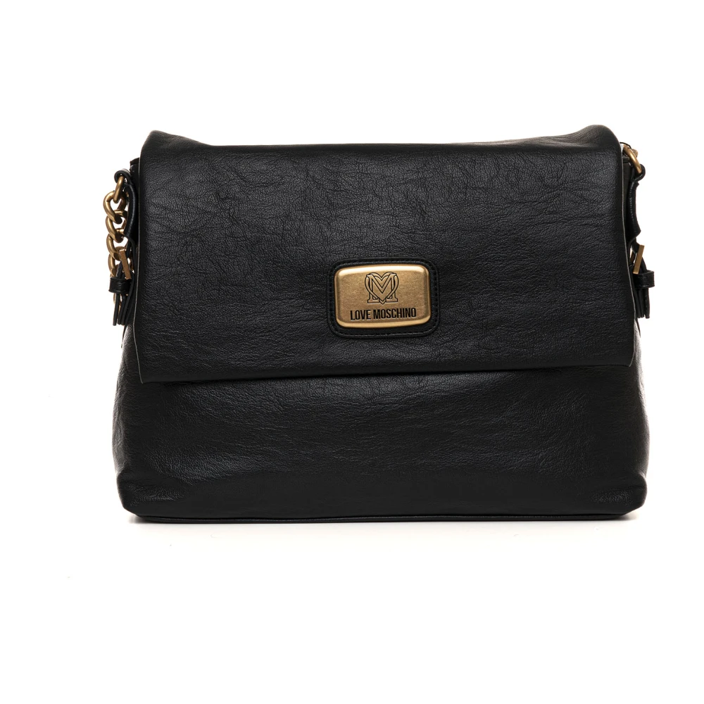 Love Moschino Schoudertas met Logo en Handvat Black Dames
