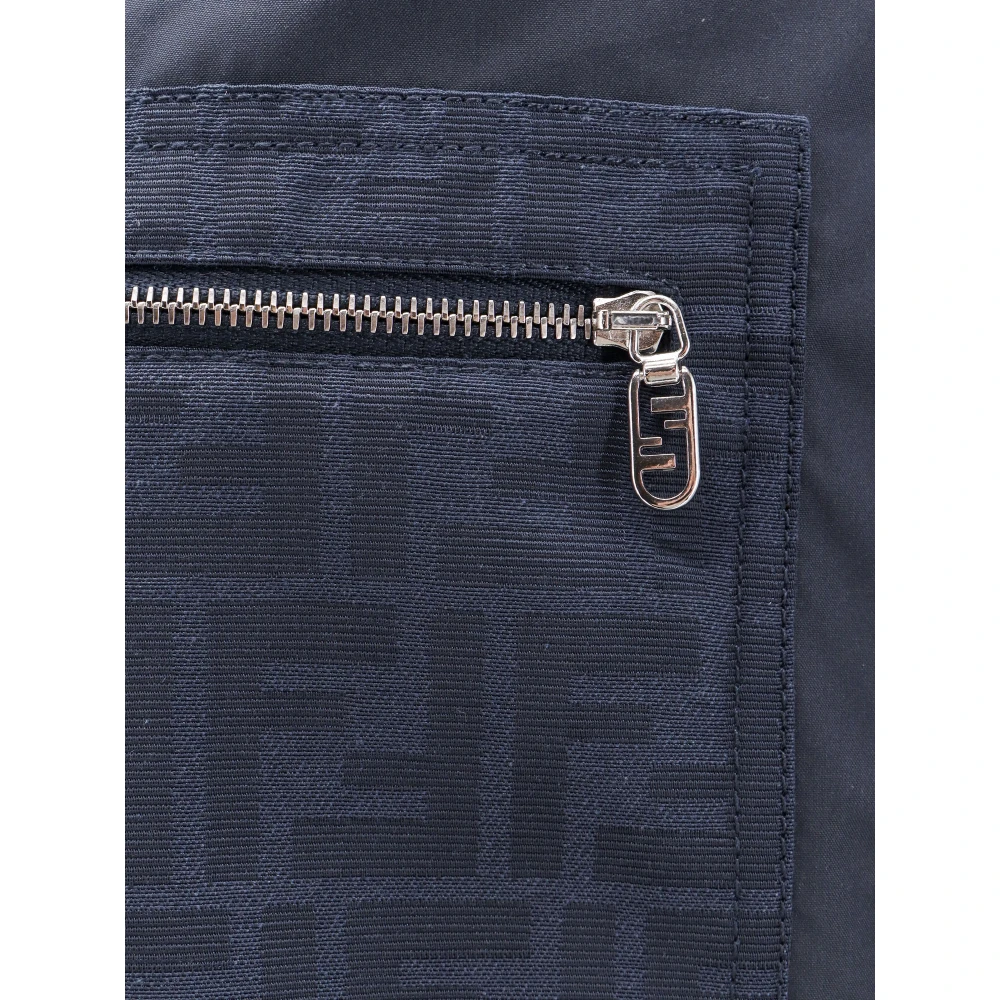 Fendi Katoenen Bermuda Shorts met FF Detail Blue Heren