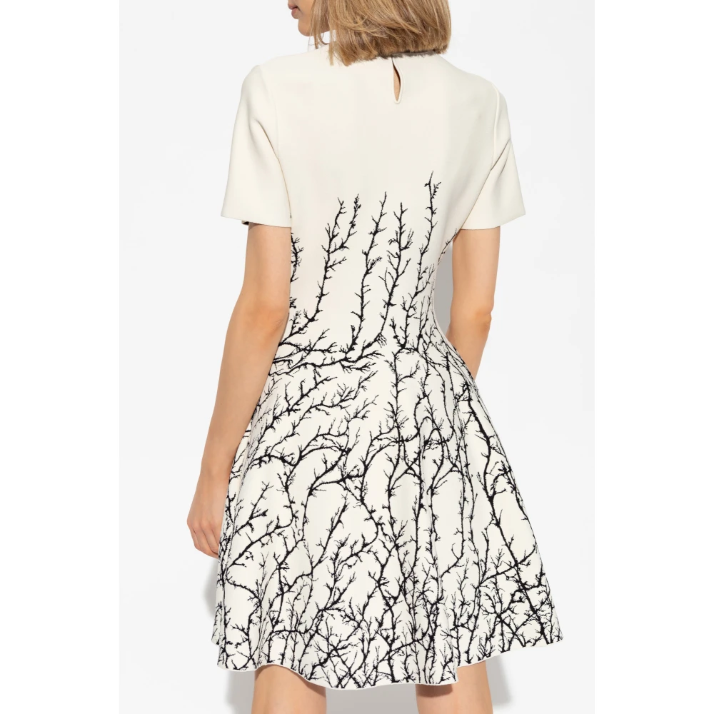 alexander mcqueen Jurk met decoratief patroon Beige Dames