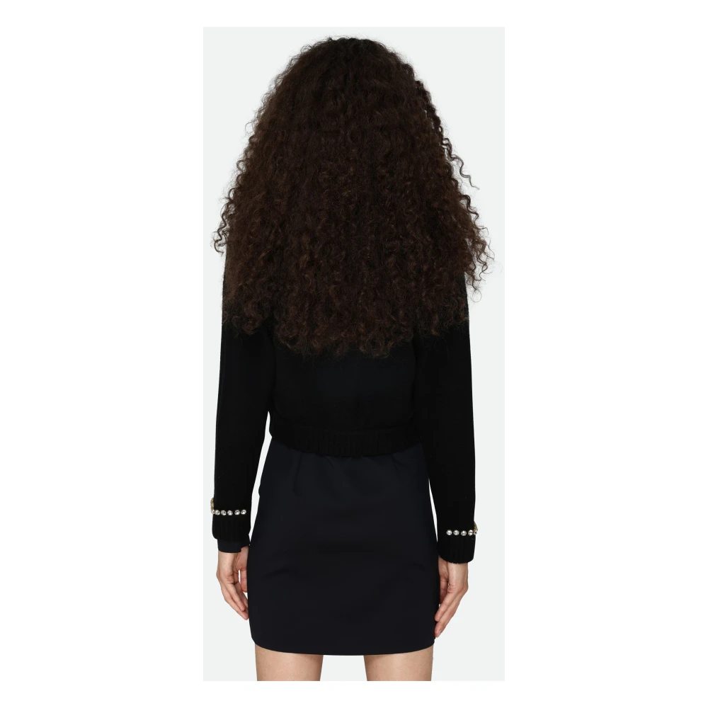 pinko Zwarte Cardigan met Fonkelende Details Black Dames