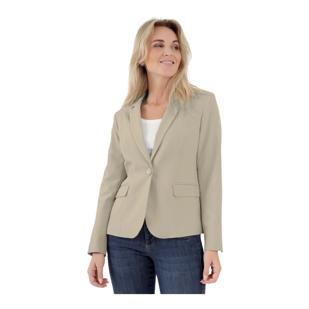 2-Biz Blazer dames stijlvol en elegant Beige Dames