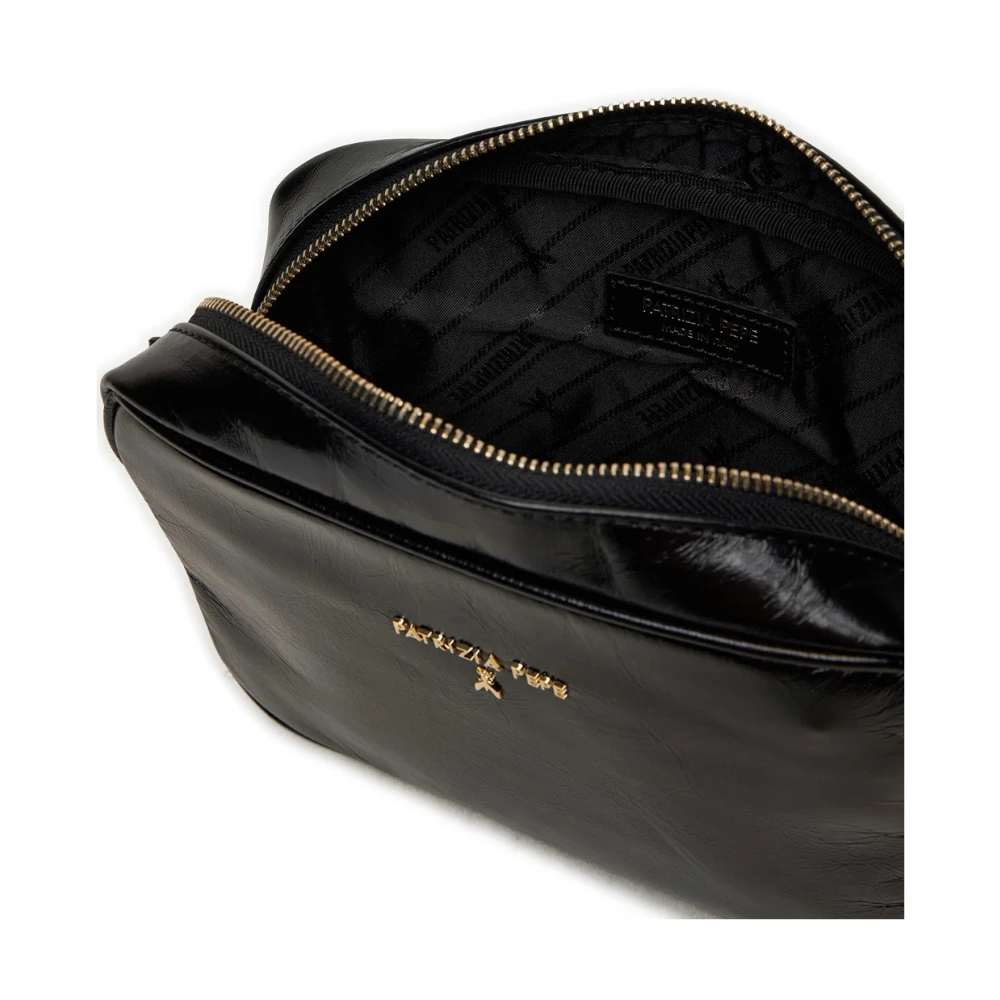 PATRIZIA PEPE Zwarte leren crossbodytas Black Dames