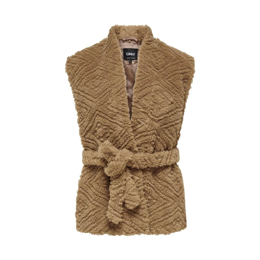 Only Teddy Waistcoat Life Beige Freewear Beige Dames