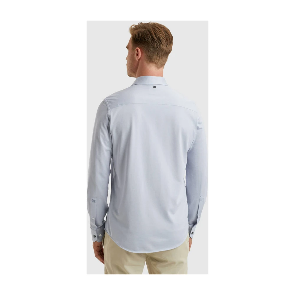 Vanguard Lange Mouw Oxford Jersey Shirt Blue Heren