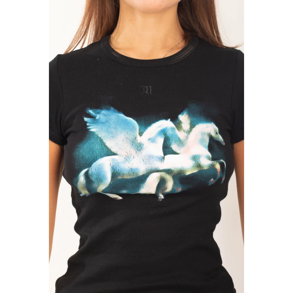 Misbhv Zwarte Paarden Baby Tee Black Dames