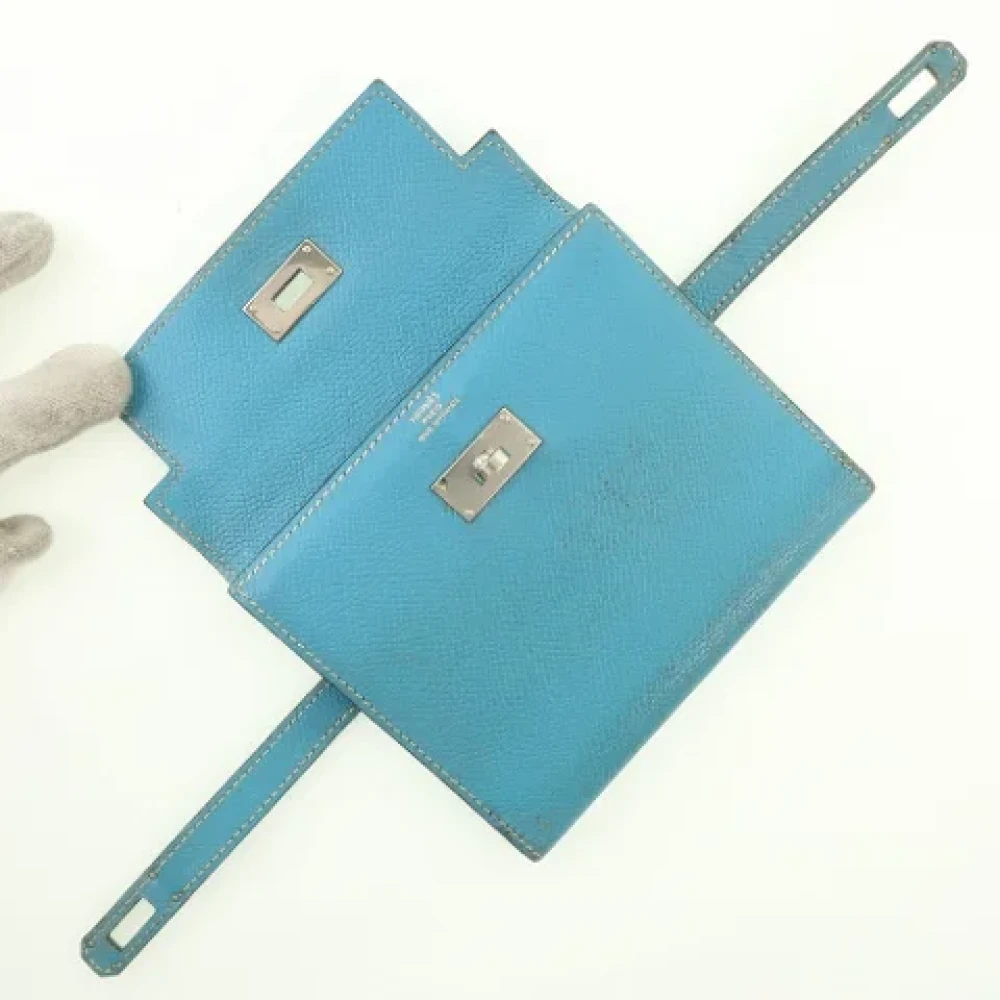 Hermès Vintage Pre-owned Leather wallets Blue Dames