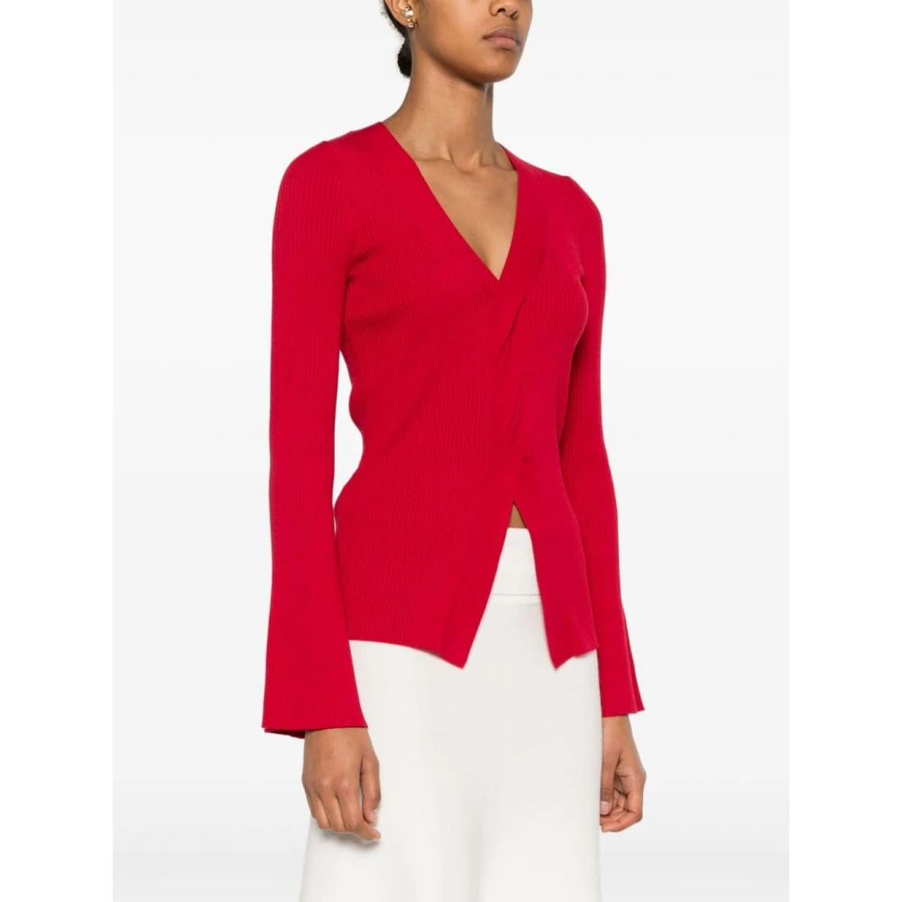 Twinset Rode Trui met Twist Detail Red Dames