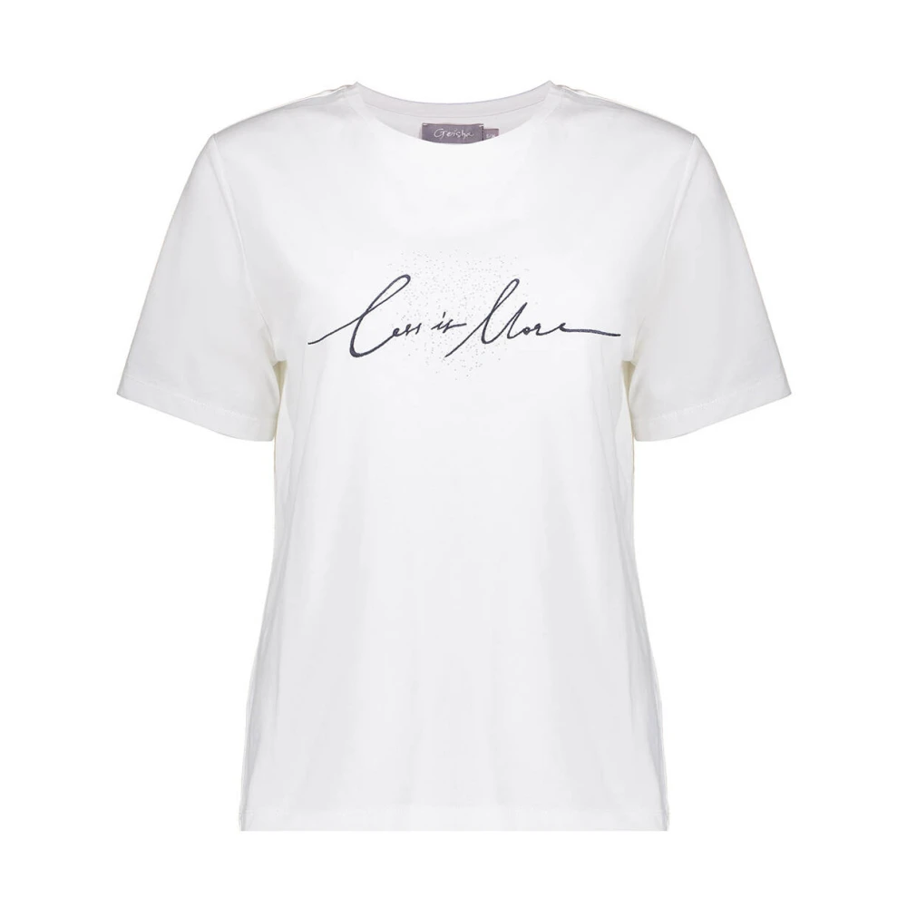 Geisha Minimalist Katoenen T-shirt Less is More White Dames