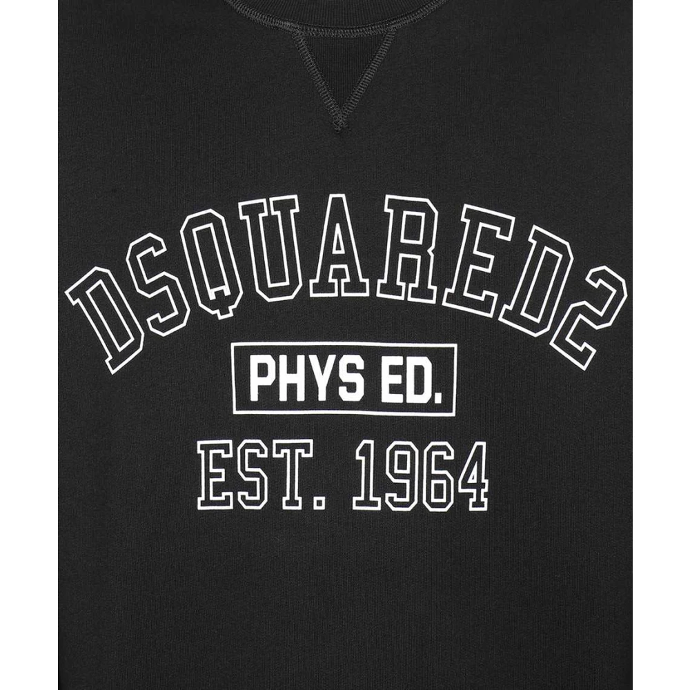 Dsquared2 Katoenen sweatshirt met logo detail Black Heren
