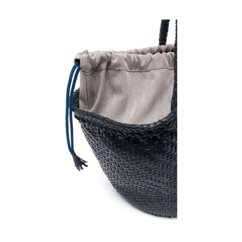 Dragon Diffusion Navy Blauw Leren Trekkoord Tas Blue Dames