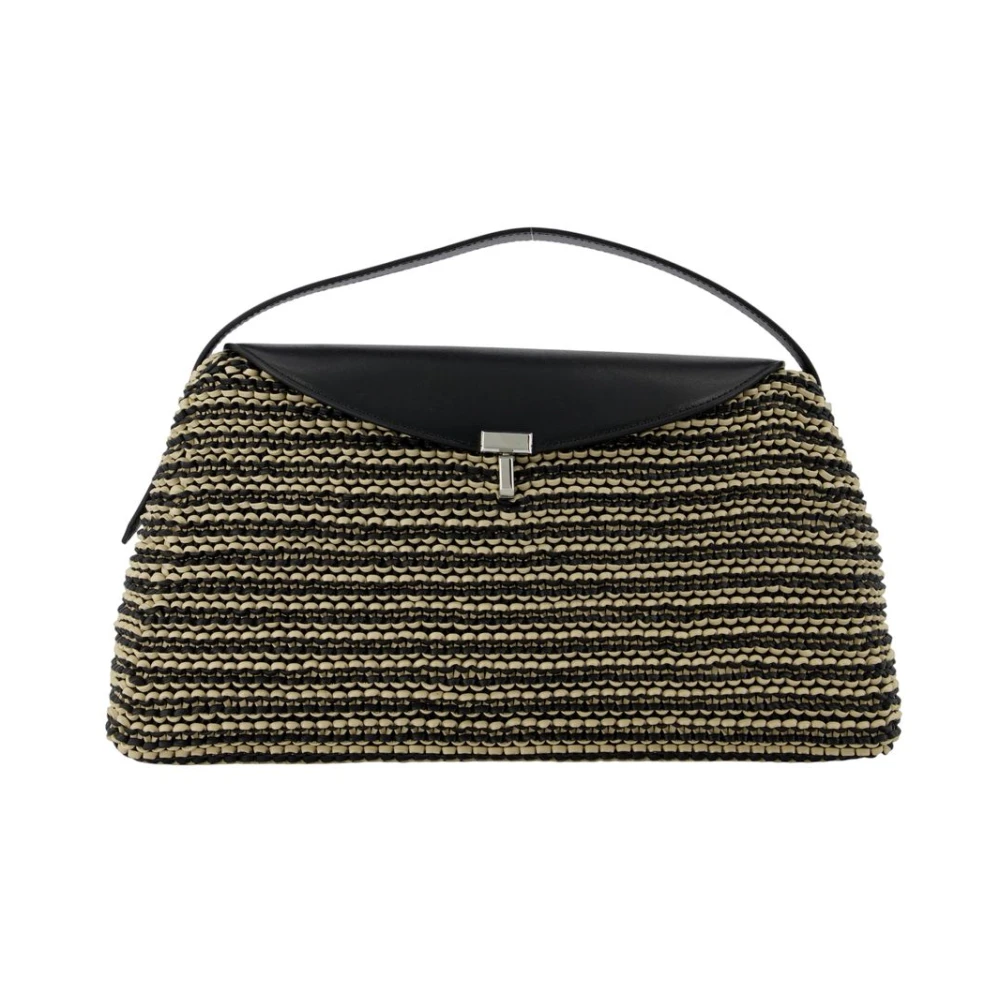 Totême Women's Black Handbags, One Size, T-Lock Top Handle Purse