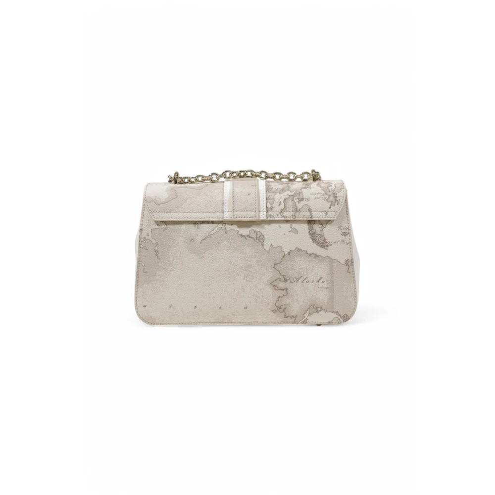 Alviero Martini 1a Classe Stijlvolle Schoudertas met Clip Sluiting Beige Dames