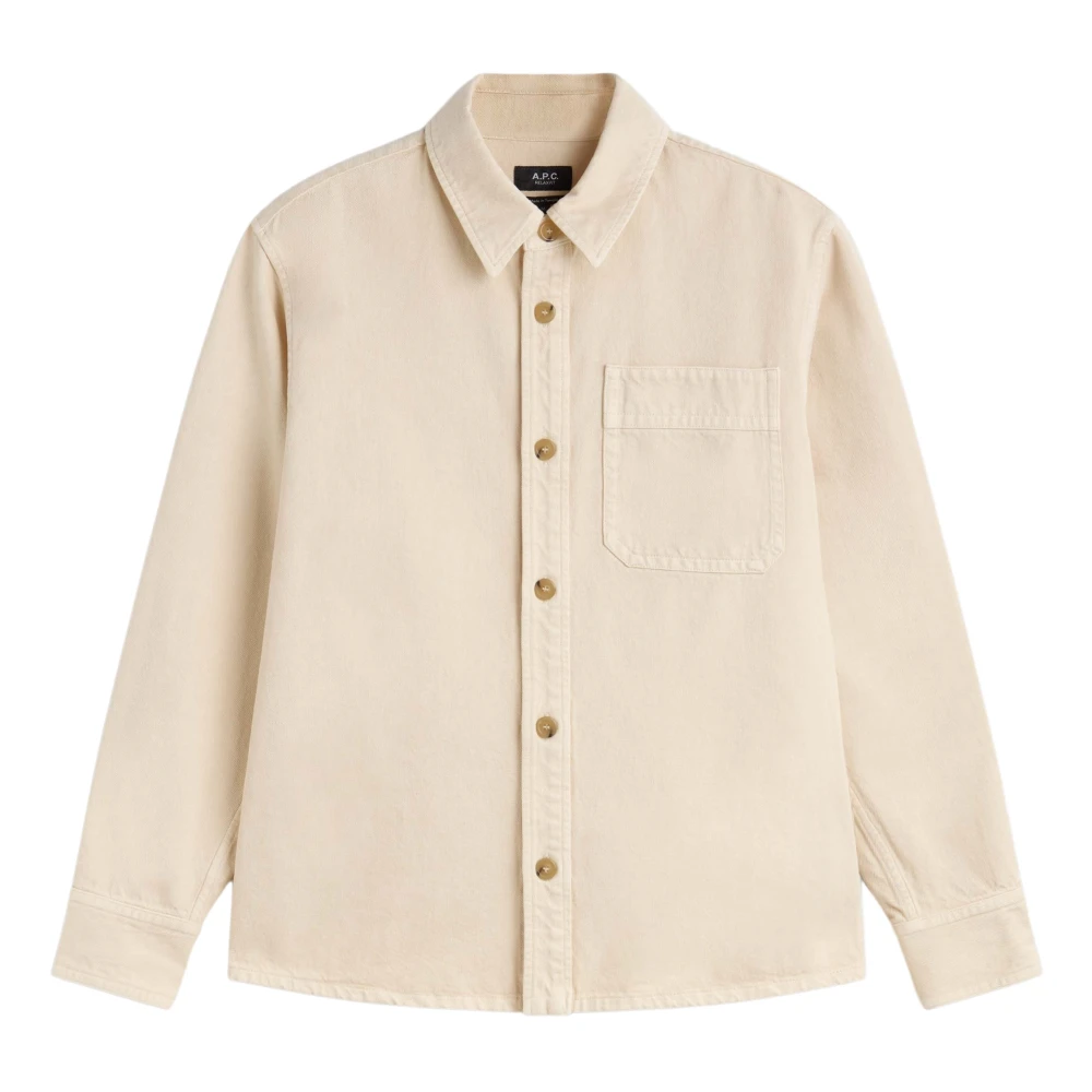 A.p.c. Overhemd met korte mouwen Zomerse stijl Beige Heren