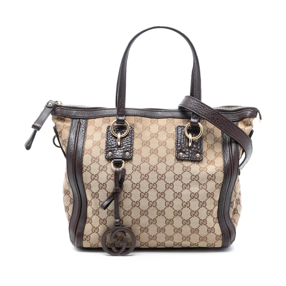 Gucci Vintage Brun Pre-Owned Strukturerad Tote Bag