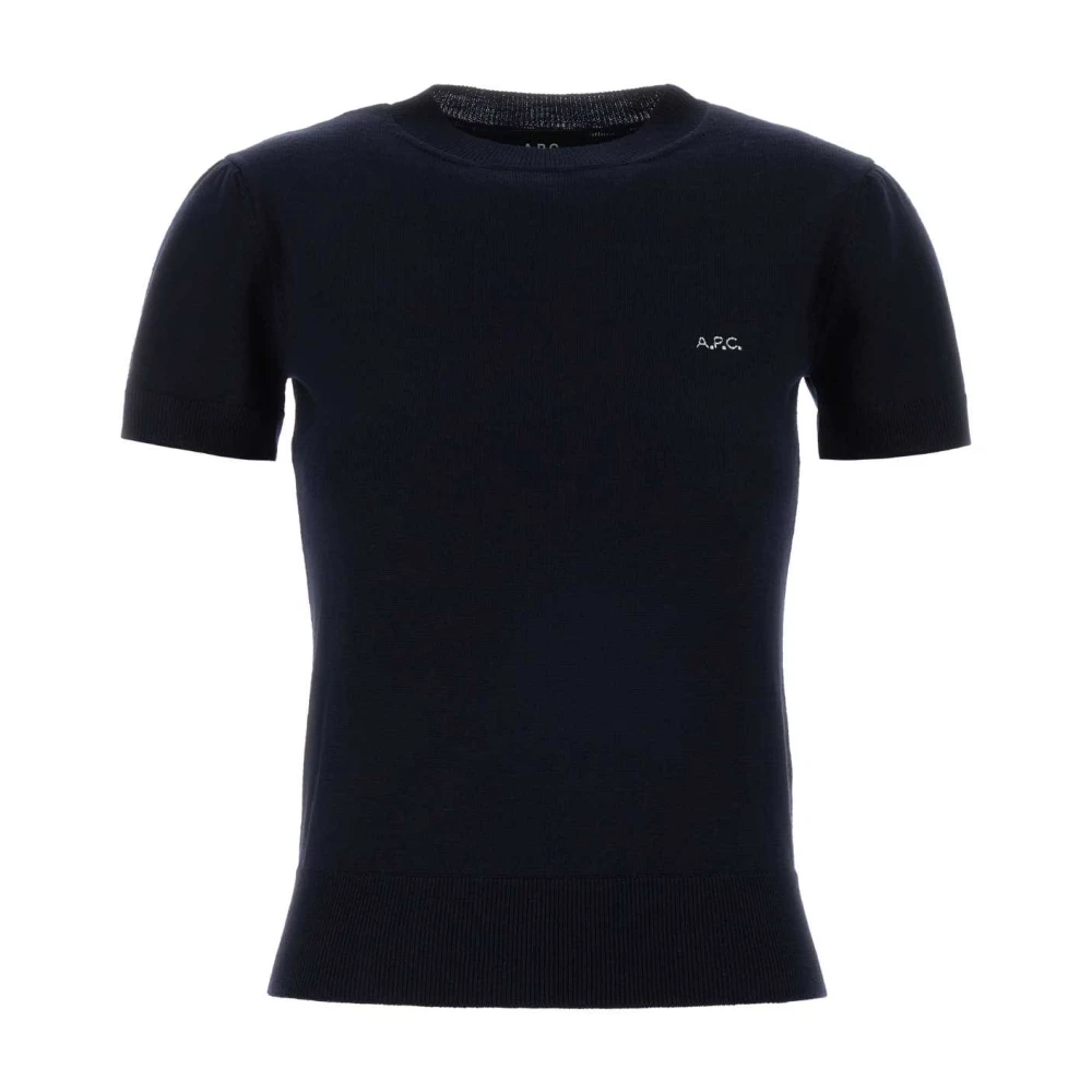 A.p.c. Women's Blue Gia Jumper - Round-Neck Knitwear - M - Knitwear