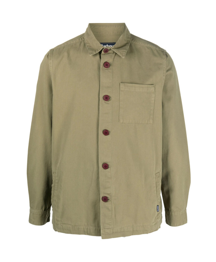 chemise-en-coton-vert-olive-avec-patch-logo