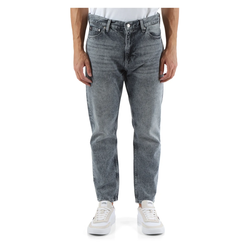 Calvin Klein Jeans Cropped Tapered Jeans Vijf Zakken Gray Heren