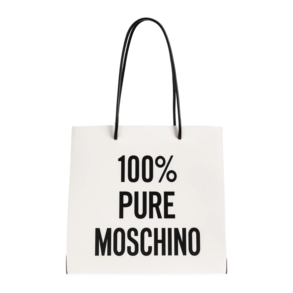Moschino Bedrukte shopper tas White Dames