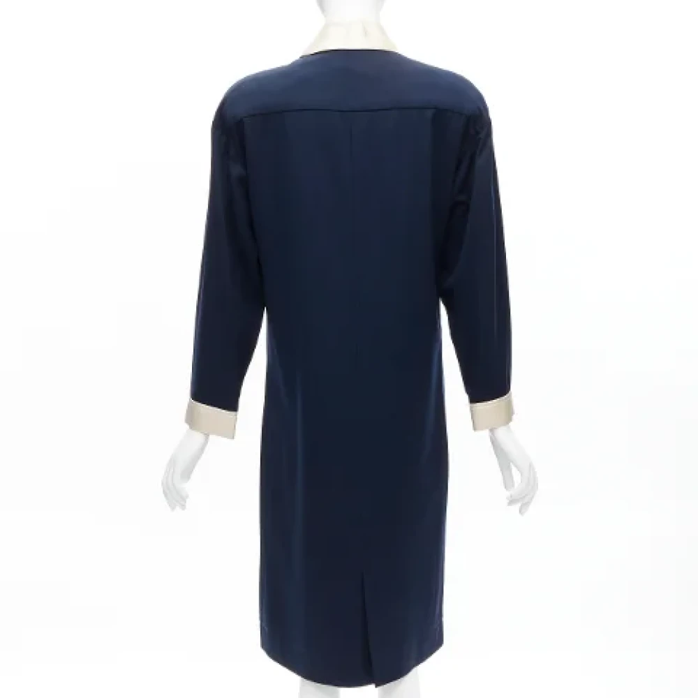 Chanel Vintage Pre-owned Wool dresses Blue Dames