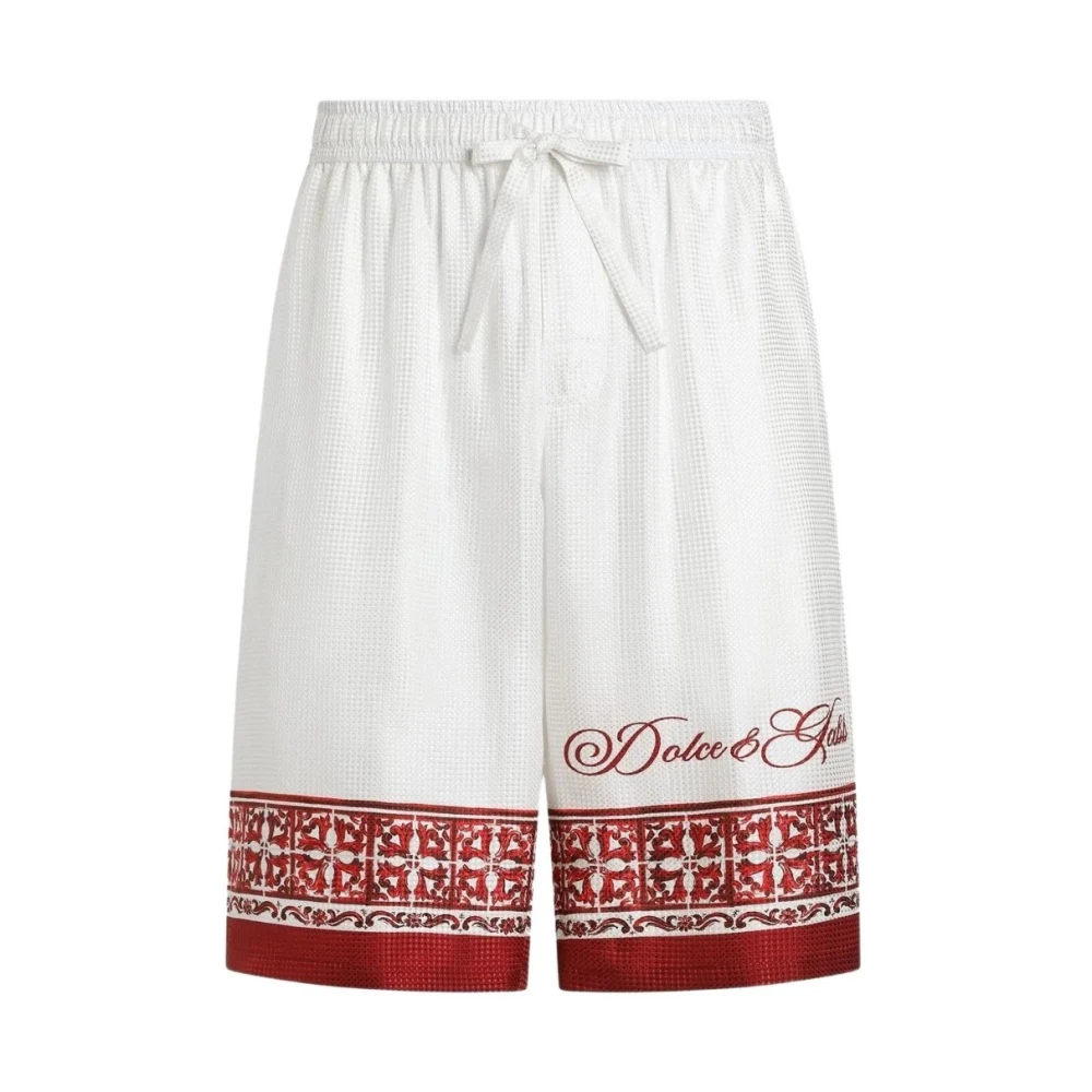 Dolce & Gabbana Trousers Maiolica 5L Rubino - Male - Casual Shorts - Multicolor - M - Shorts