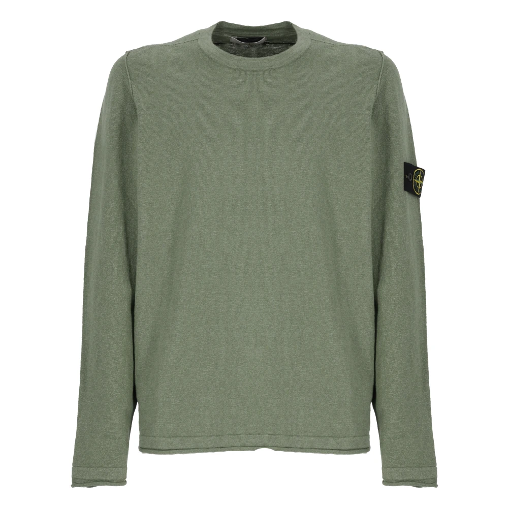 Stone Island Groene Katoenen Trui met Logopatch Green Heren