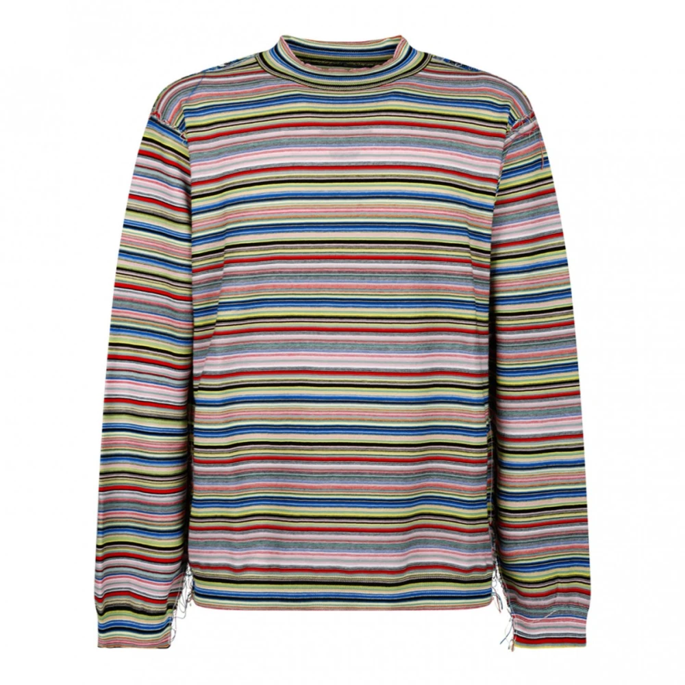 Maison Margiela Randig Stickad Tröja med Långa ärmar Multicolor, Herr