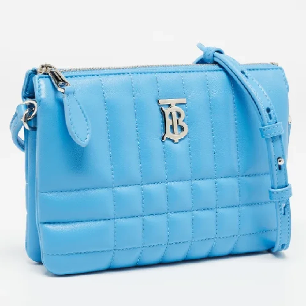 Burberry Vintage Pre-owned Leather crossbody-bags Blue Dames