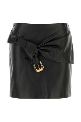 black-leather-mini-skirt