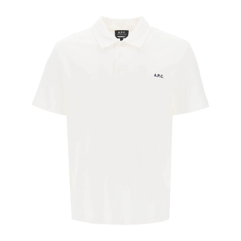 A.p.c. Polo Shirt met Geborduurd Logo White Heren