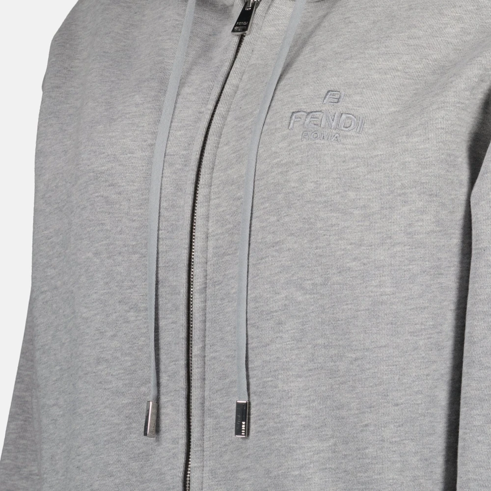 Fendi Ritssluiting Sweatshirt Roma Collectie Herfst-Winter 2024 Gray Dames