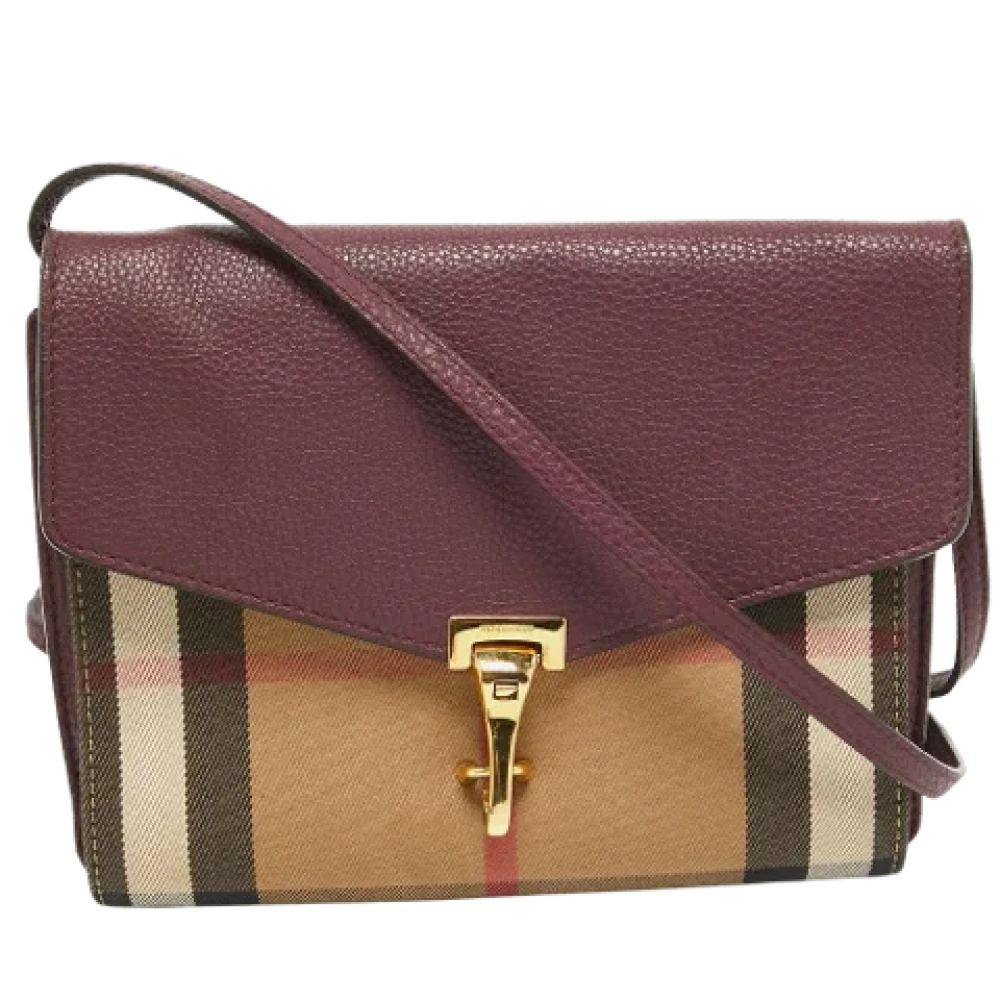 Burberry small canvas store check crossbody bag