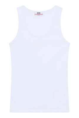 Ribbed Logo Lounge Tank