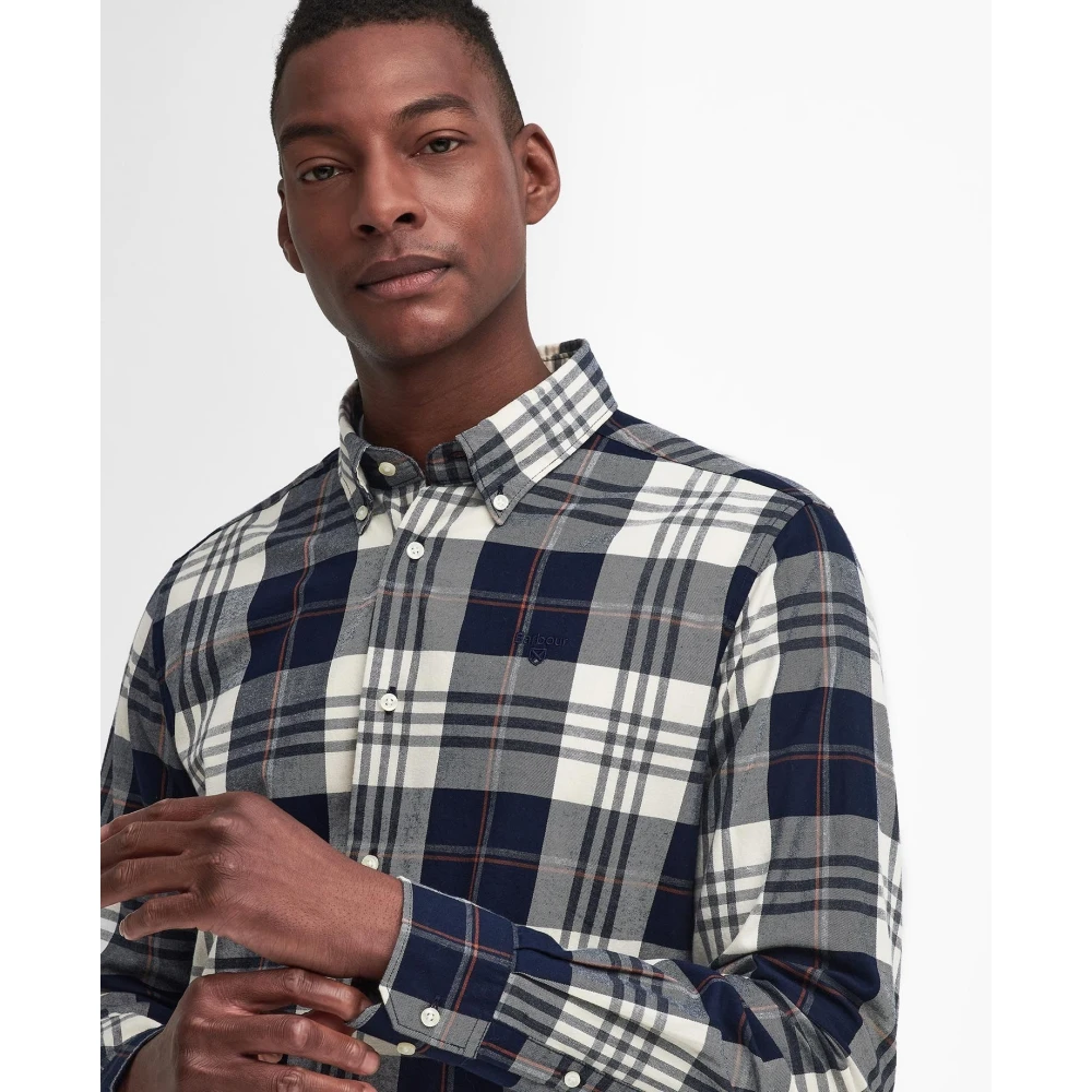 Barbour Fluweel Maatwerk Overhemd Klassiek Navy Multicolor Heren