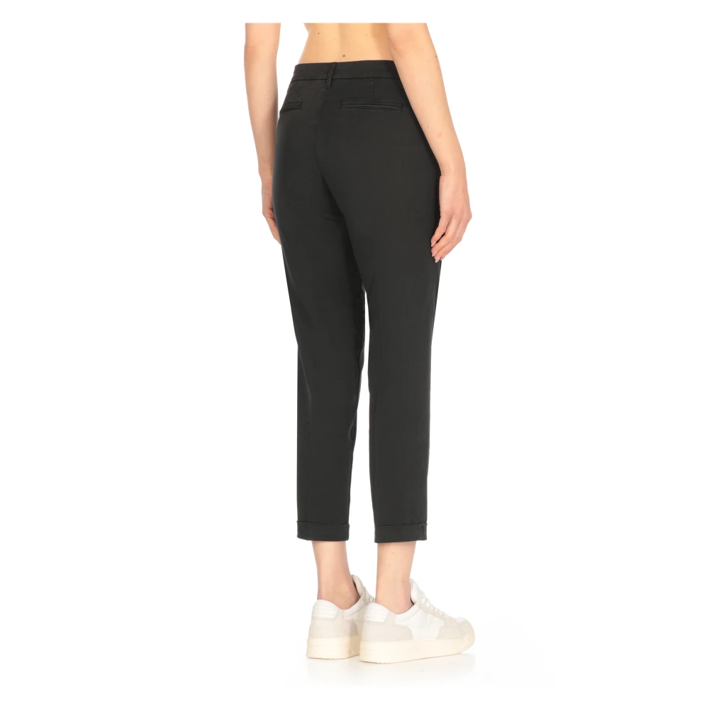 Fay Zwarte katoenmix broek met zakken Black Dames
