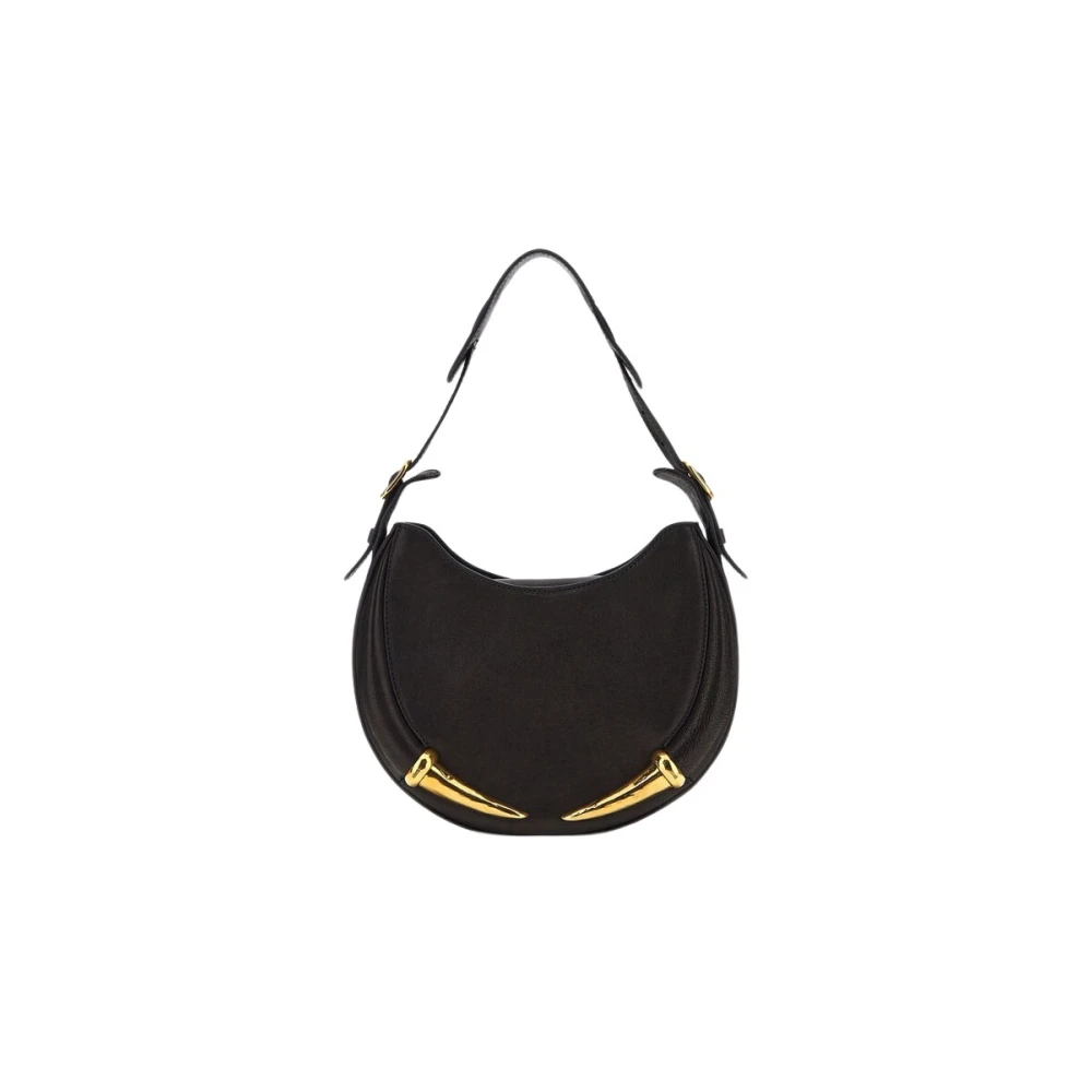 Roberto Cavalli Black Shoulder Bags, Female, One Size, Fang Shoulder Bag With Tiger Detail