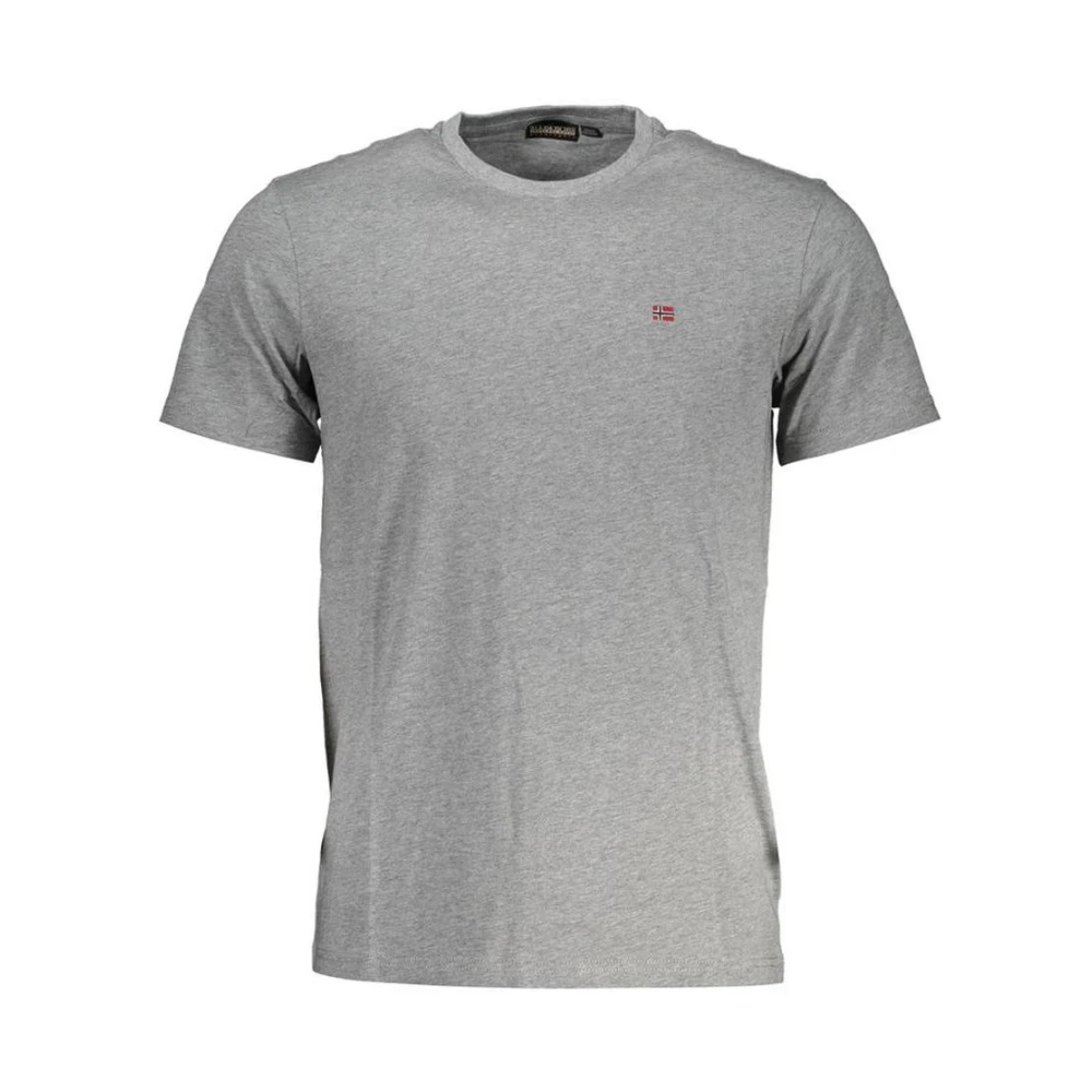 Napapijri Men's Gray Minimalist Short Sleeve Tee