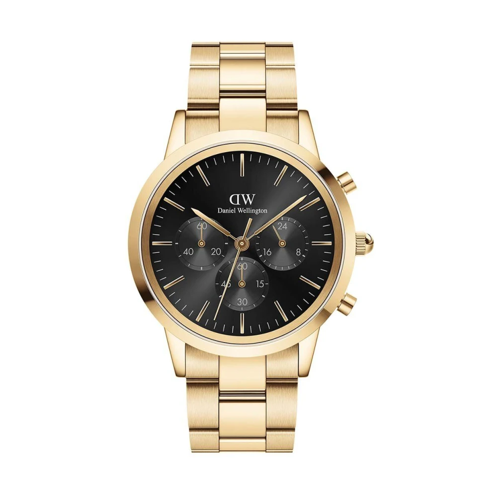 Daniel Wellington Watches Men's Black/Gold/Silver Daniel Wellington Iconic Chronograph Link 42Mm Watch - Stainless Steel / Mineral Glass - Image 3