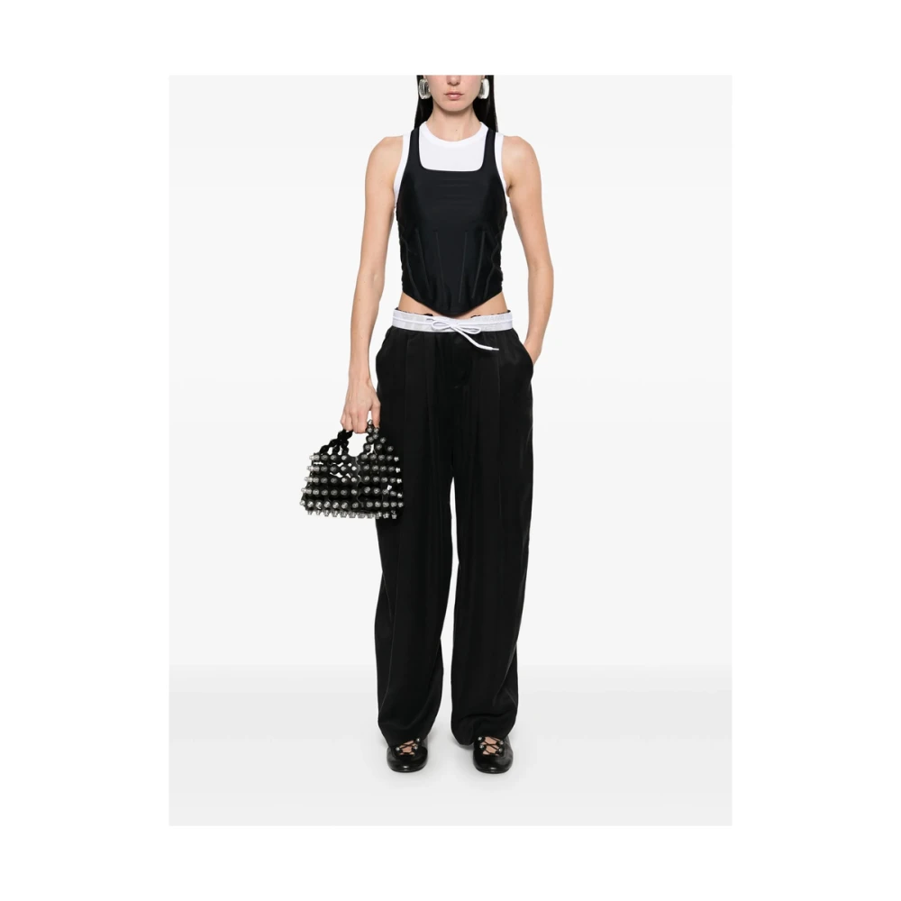 alexander wang Zwarte elastische tailleband riemlussen broek Black Dames