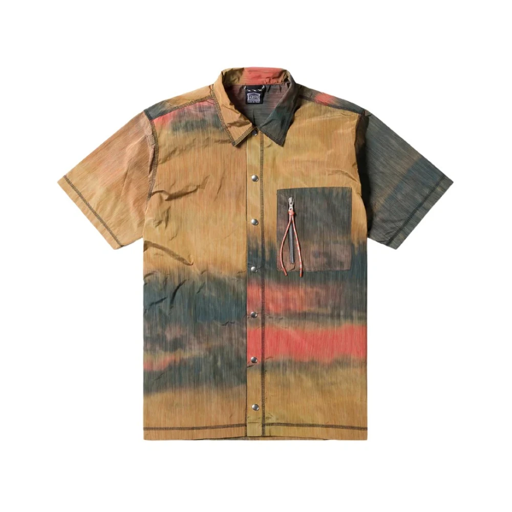 Aries Space-Dye Unisex Shirt met Vintage Stiksels Multicolor Heren