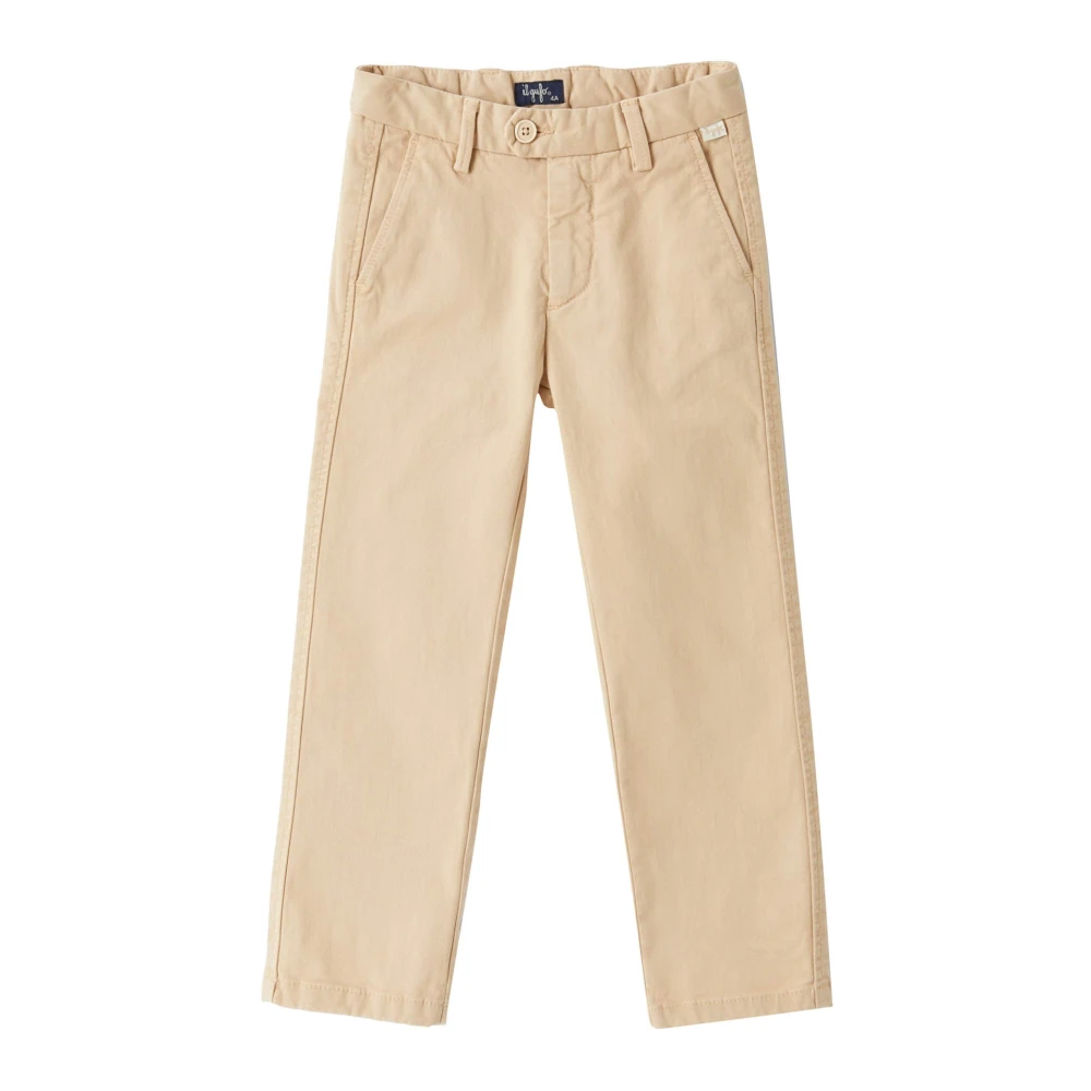 Il Gufo Boys Beige Trousers, 8 Y, Cotton Trousers