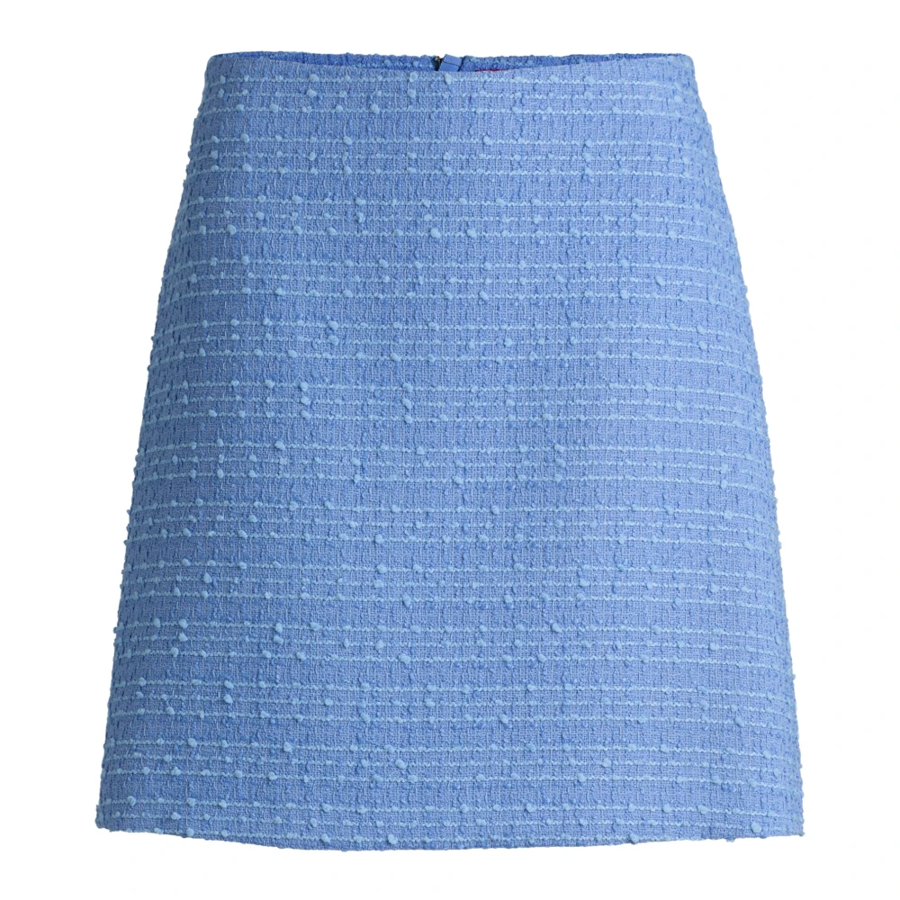 Hugo Boss Bouclé Minirok met Knotted Structuur Blue Dames