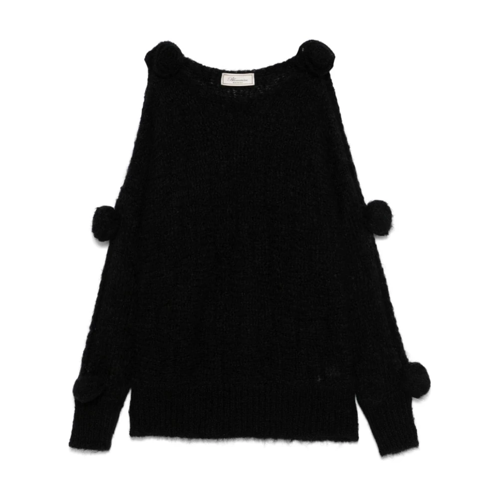 Blumarine Zwarte Trui met 3D Rozen Details Black Dames