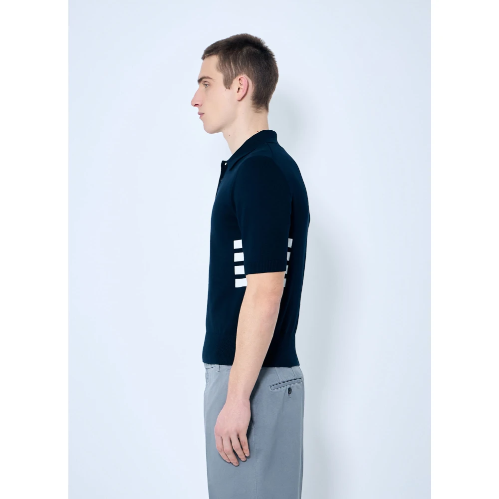 Thom Browne Handtekening Rugbytrui Top Blue Heren