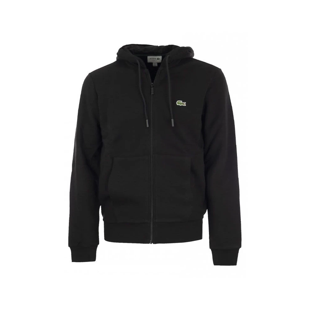 Lacoste Jogger sweatshirt i bomull med påsficka Black, Herr