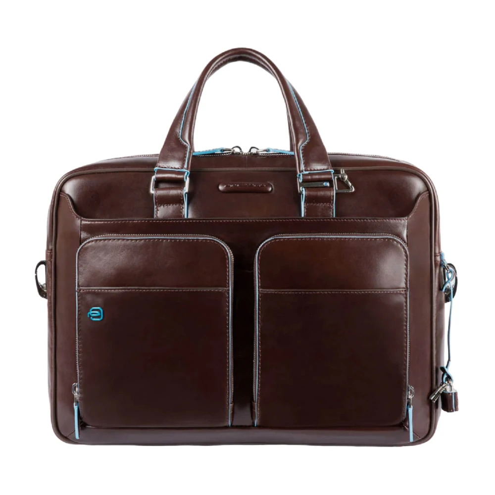 Piquadro Men's Blue Square Slim Briefcase