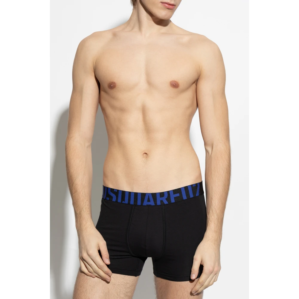Dsquared2 Katoenen boxershorts met logo Black Heren